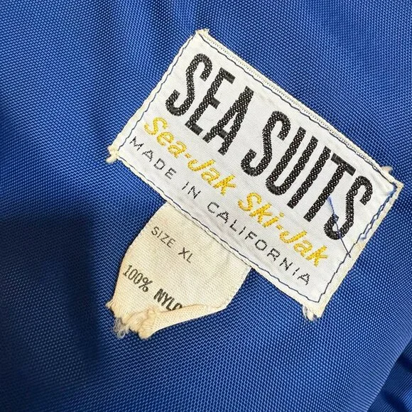 ✅Mens XL VTG Sea Suits Sea-Jak Ski-Jak Sailing/Skiing Jacket Red Nylon Cali USA - Picture 4 of 12